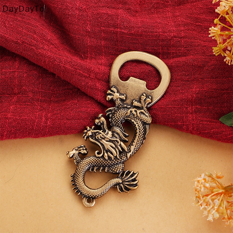 Dụng Cụ Mở Nắp Chai Hình Đầu Rồng Bằng Đồng Thau Phong Cách Cổ Điển