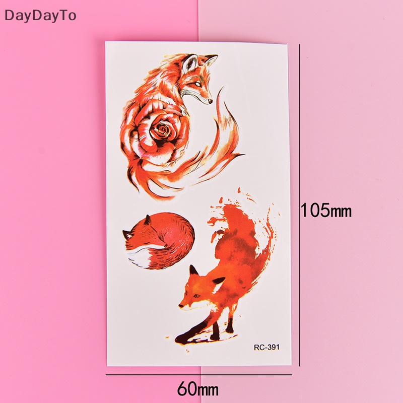 Hình Xăm Dán Tạm Thời Hình Cáo Chống Nước 105 * 60mm