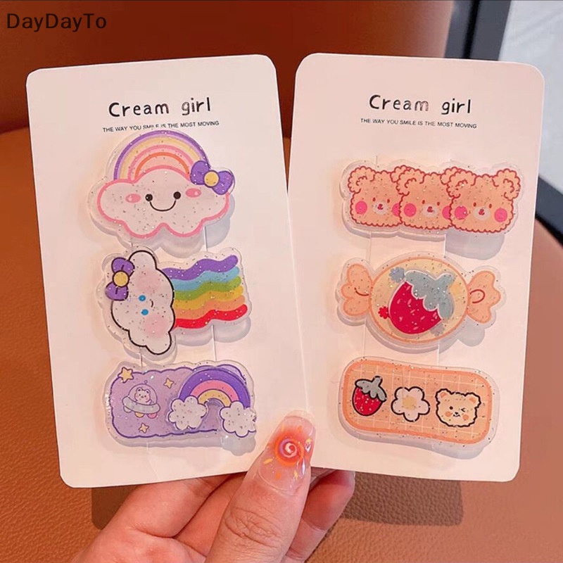 Set 3 Kẹp Tóc Hoạt Hình Dễ Thương Cho Bé Gái