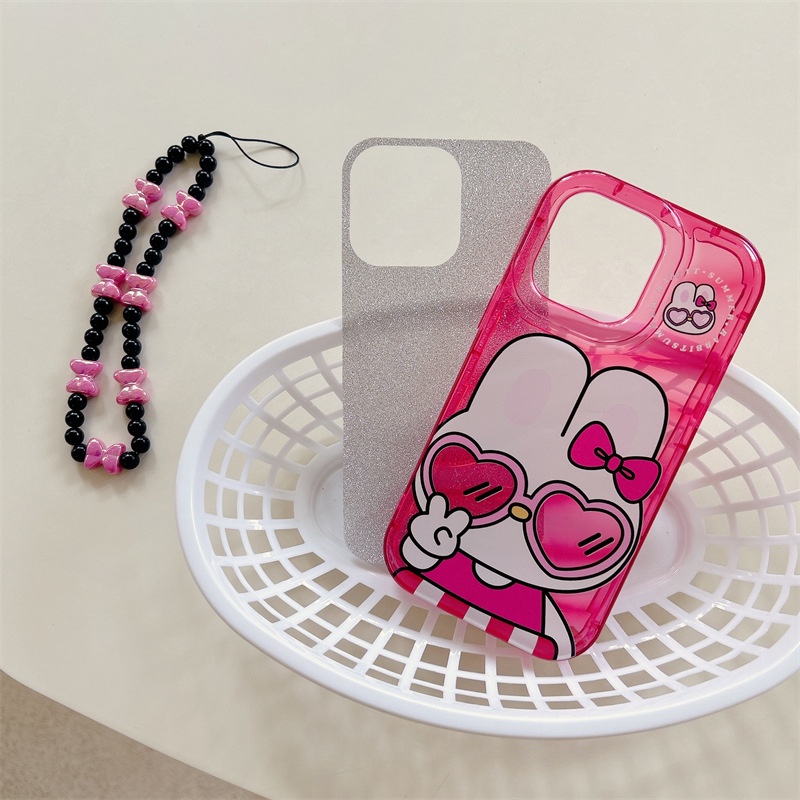 Ốp Điện Thoại Hình Thỏ Đeo Kính Cho iphone15 / 14promax / 13 / 12 / 11 / XR / XS / X / XSMAX / 7 / 8PLUS