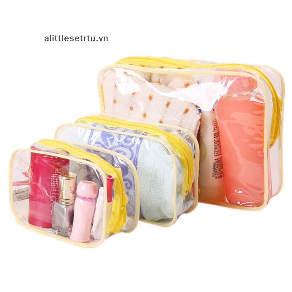 Túi Nhựa PVC Trong Suốt Có Khóa Kéo Đựng Mỹ Phẩm Tiện Dụng Khi Đi Du Lịch