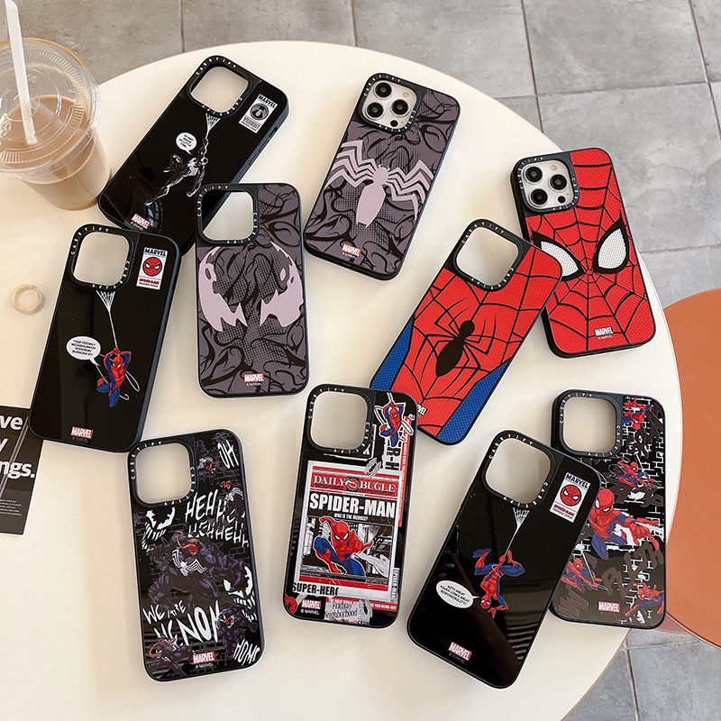 Ốp Điện Thoại Hình Người Nhện Tráng Gương Sang Trọng Chống Sốc Cho IPhone14 13 12 11 Pro / Max