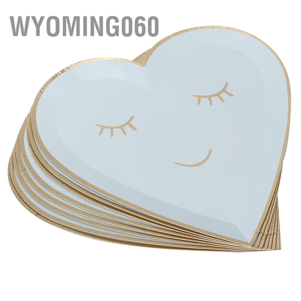 Wyoming060 Bộ 8 Cái 9 Inch Màu Xanh Hình Dạng Dễ Thương Bánh Giấy Dùng Một Lần Đồ Ăn Cho Bữa Tiệc Dã Ngoại BBQ