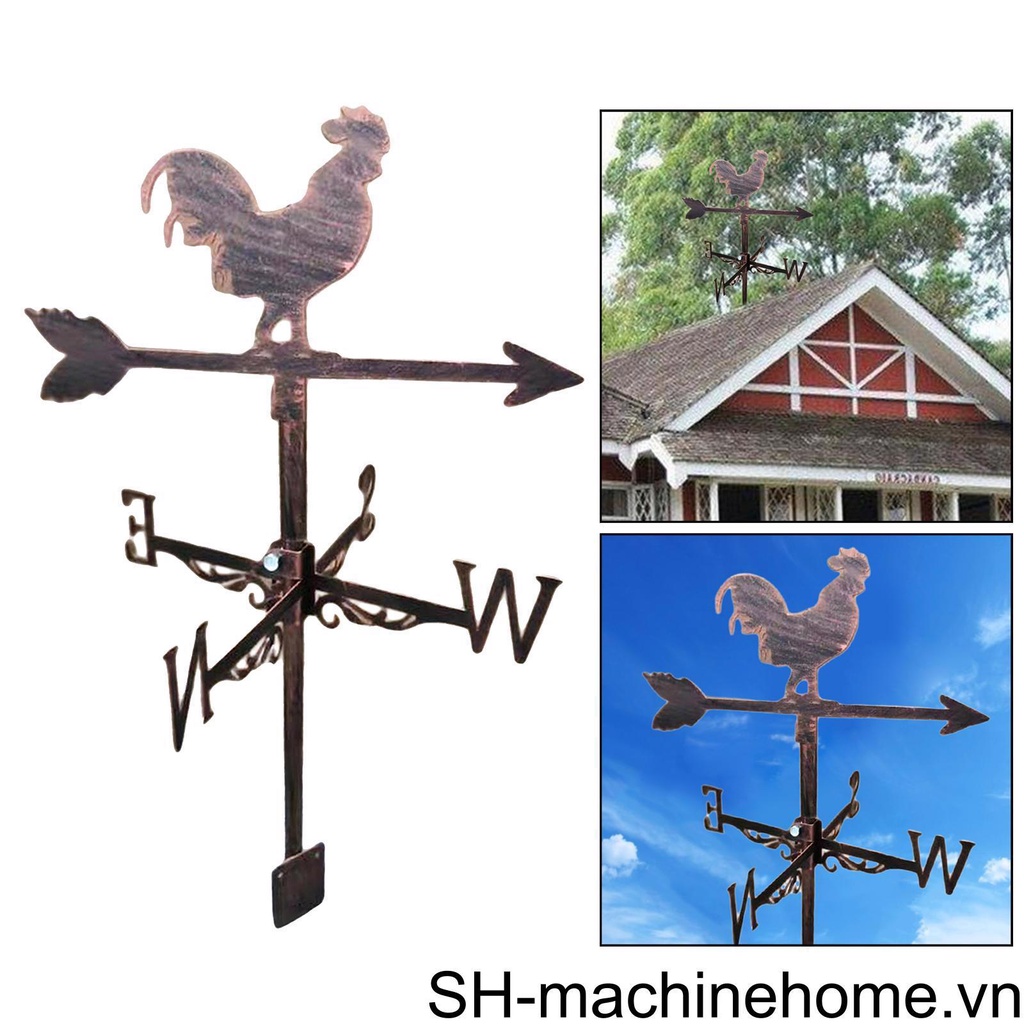 (runbu) Vane Barn Trang Trí Ngoài Trời Bằng Thép Không Gỉ Phong Cách Retro