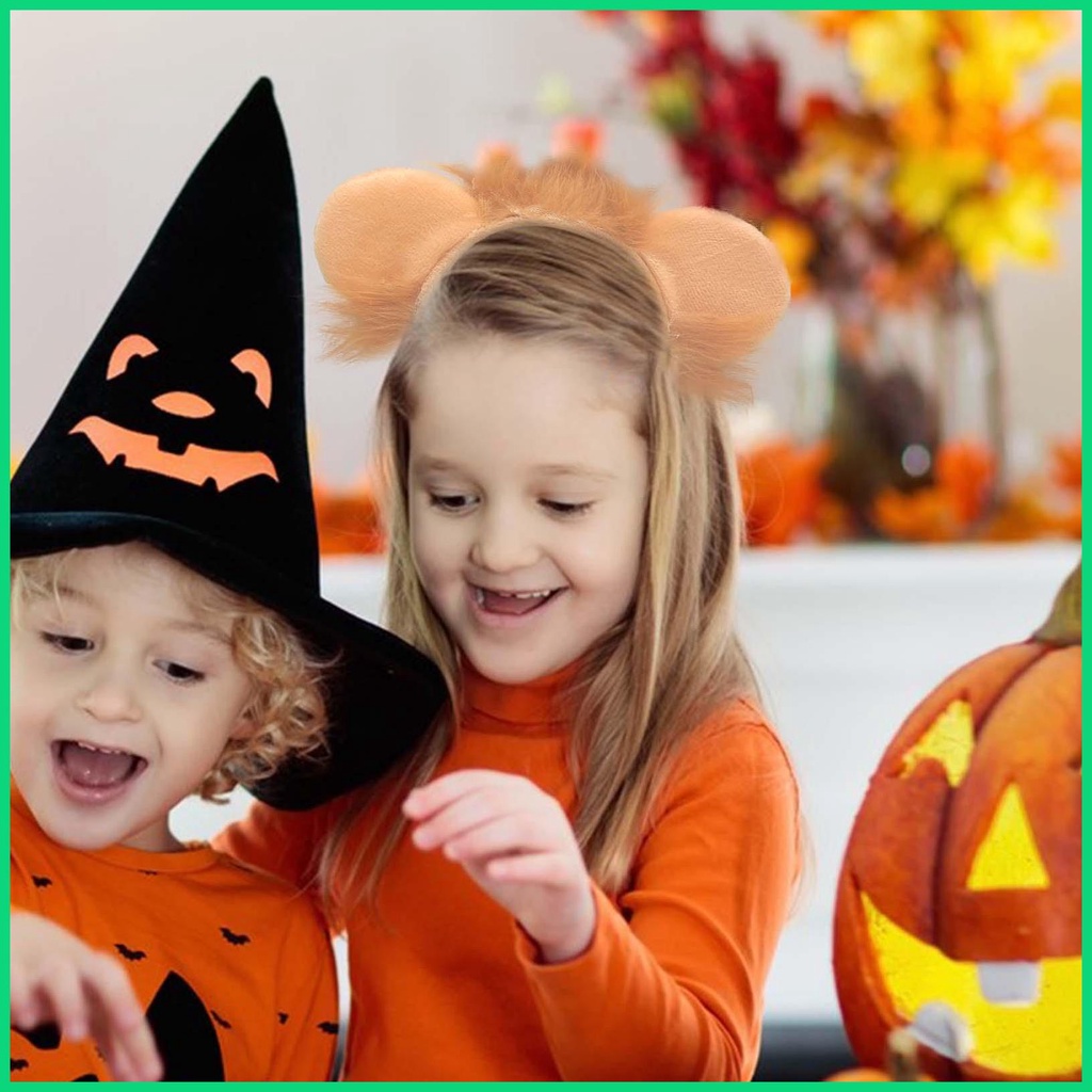 Băng Đô Tai Sư Tử 3D Hóa Trang Halloween Cho Bé Gái