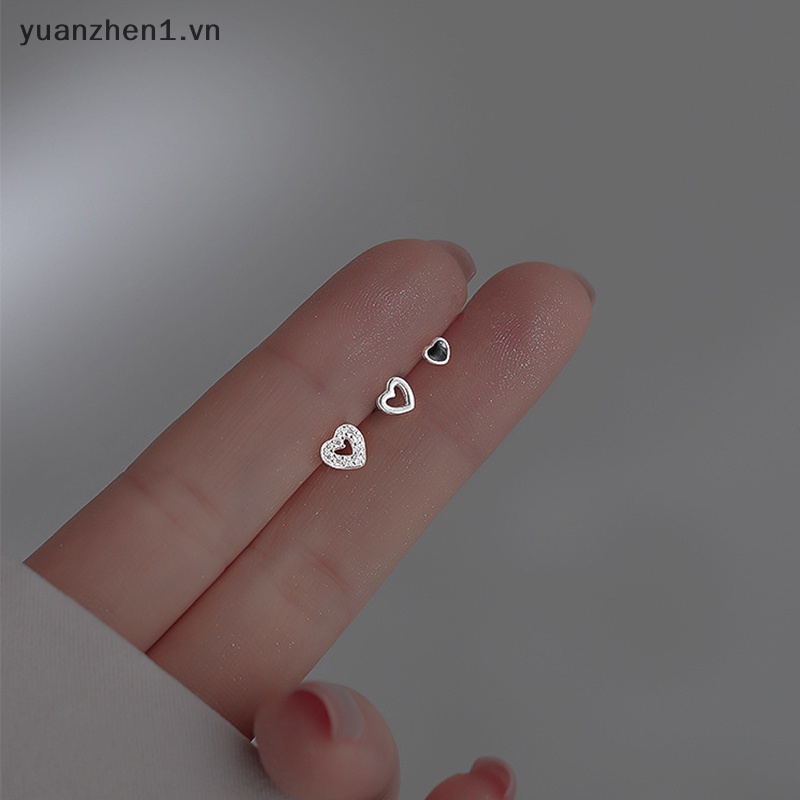 Set 3 Khuyên Tai Hình Trái Tim Rỗng Đơn Giản Cho Nữ