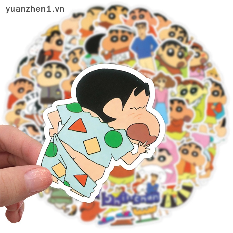 Nhãn Dán Hoạt Hình Cậu Bé Bút Chì Shin-chan Trang Trí Vali Đàn Guitar Laptop Điện Thoại Sổ Tay DIY