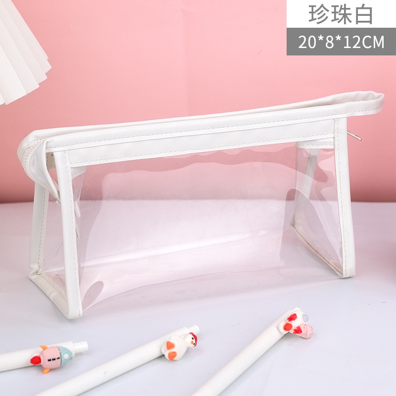 Túi Đựng Bút Trong Suốt Sức Chứa Lớn In Họa Tiết Hoạt Hình Dễ Thương Cho Bé Gái