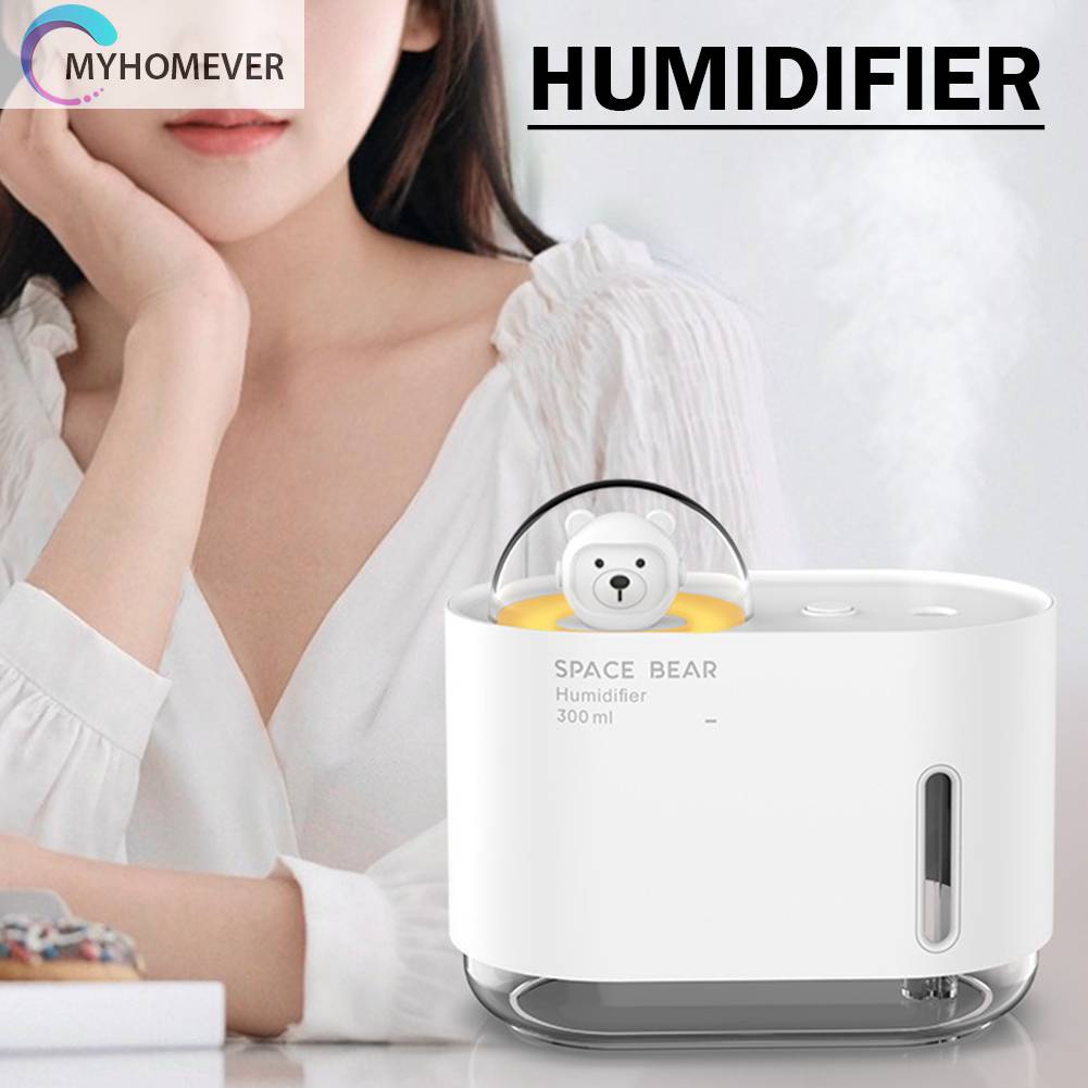 Máy Phun Sương Tạo Ẩm 300ML Có Đèn Nhiều Màu Sắc