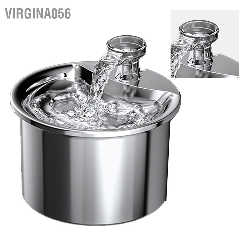 Virgina056 Cat Đài Phun Nước Thông Minh Siêu Im Lặng Tự Động Lưu Lọc Bằng Thép Không Gỉ Pet EU Cắm