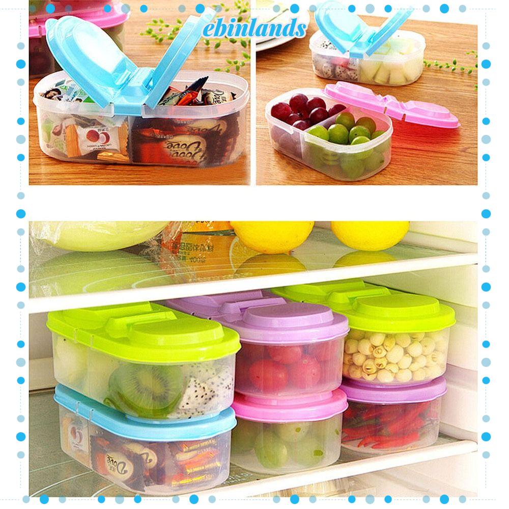 EBINLANDS Hộp Đựng Thực Phẩm Hai Ngăn Có Nắp Đậy Tiện Lợi