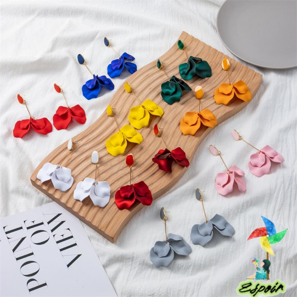 ESPO Bông Tai Dáng Dài Hình Hoa Hồng Bằng Hợp Kim Lãng Mạn Cho Nữ