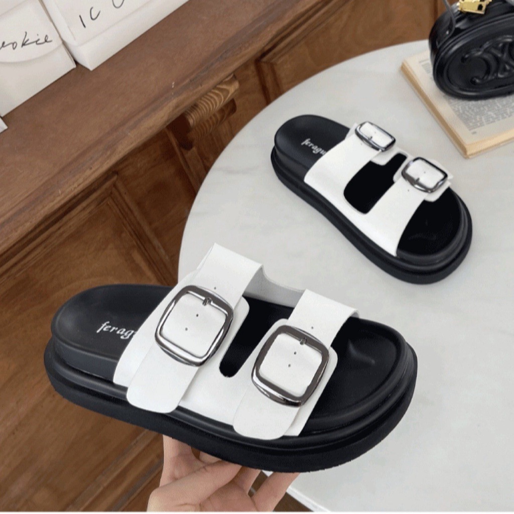 Dép Xuồng 2 bản quai ngang da mềm đế êm ( Form bé lấy tăng lên 1 size )