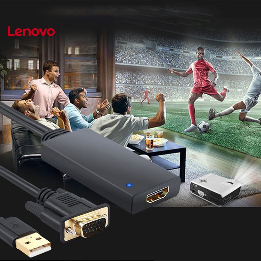 Bộ chuyển đổi âm thanh LENOVO VGA sang HDMI 1080P/ đầu cắm USB