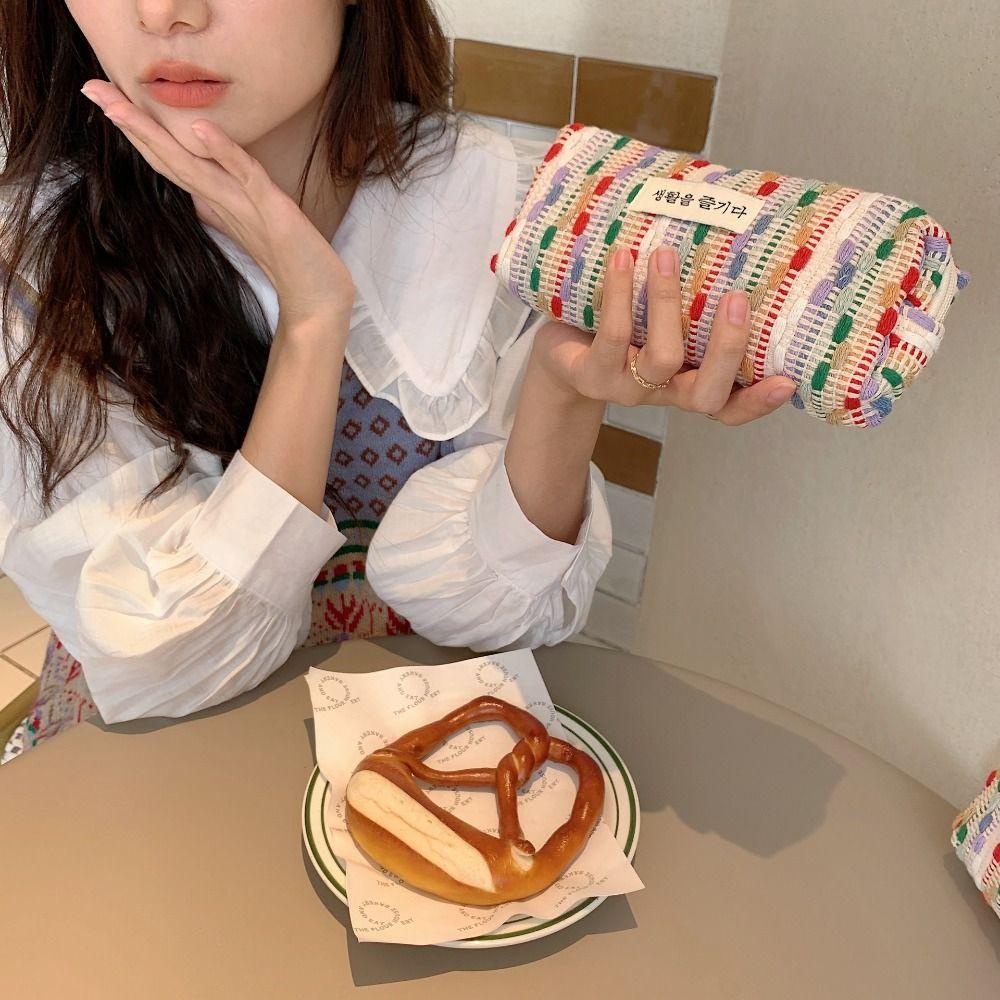 QQMALL Túi Đựng Đồ Trang Điểm / Mỹ Phẩm / Đồ Vệ Sinh Cá Nhân Có Khóa Kéo Màu Cầu Vồng Tiện Dụng Mang Theo Du Lịch