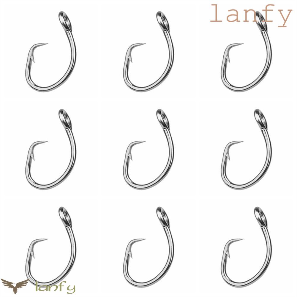 LANFY Bộ 5 Móc Câu Cá Bằng Thép Không Gỉ # 11 / 0 # - 16 / 0 #