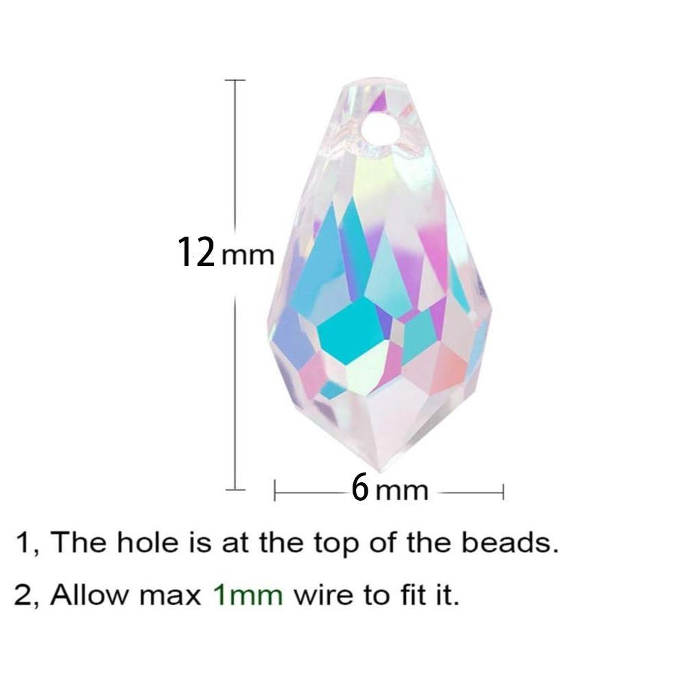 WONDER Set 282 Hạt Pha Lê Hình Giọt Nước Màu Cầu Vồng 6 X 12 Mm