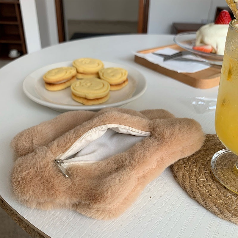 Ví Đựng Tiền Xu Hình Chú Thỏ Bông Đáng Yêu Phối Khóa Kéo Cho Nữ