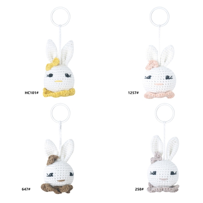 Móc Khóa Hình Thỏ Đan Len Mini Dễ Thương