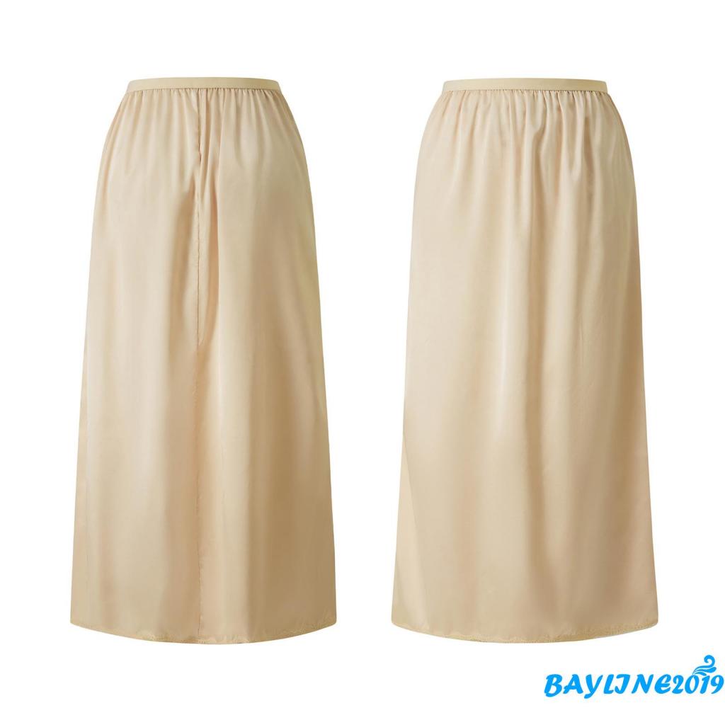 Chân Váy Midi Dài Lưng Thun Màu Trơn Chống Trượt Cho Nữ Size S / M / L / XL / XXL