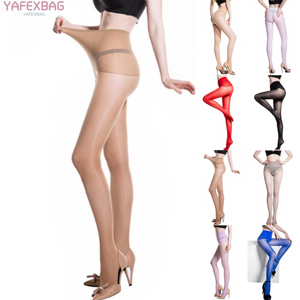 Women Ultra Oily Glossy High Waist Silky Tights Stocking Seamless Pantyhose