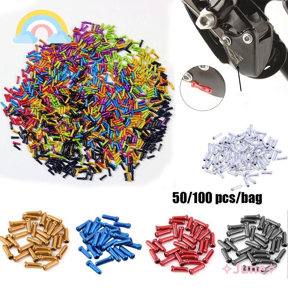 JUNE Set 50 / 100 Đầu Bọc Dây Phanh Xe Đạp Bằng Hợp Kim Nhôm