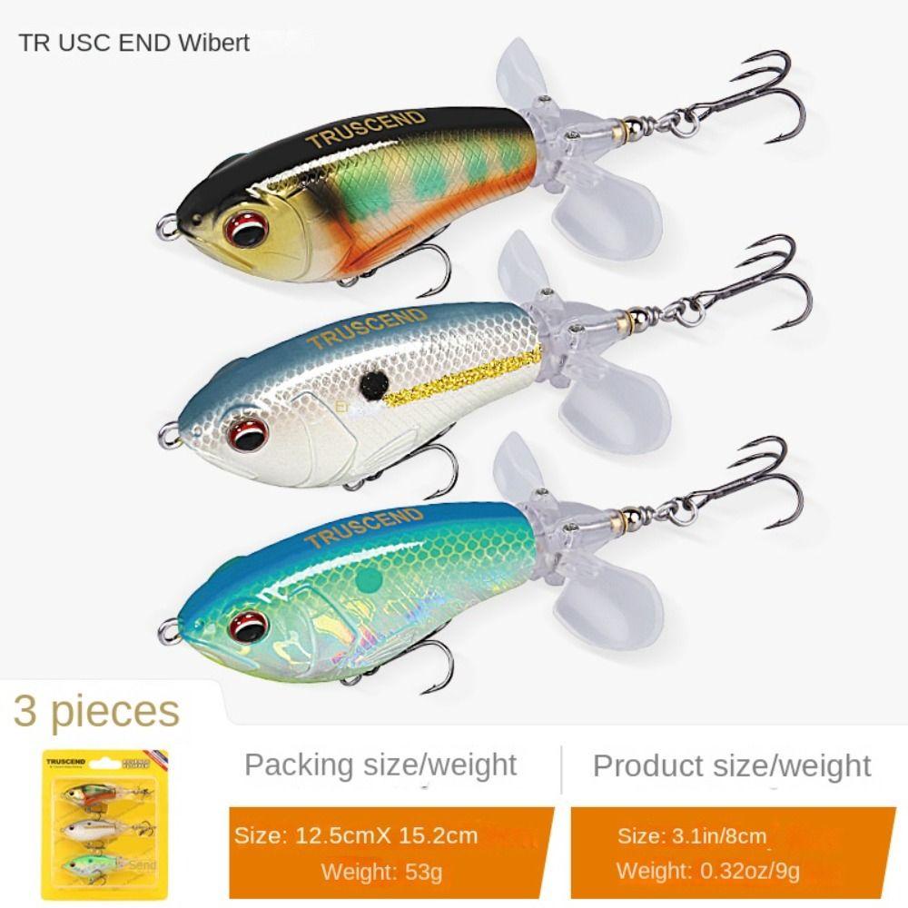 SHOUKEY Set 3 Mồi Cánh Quạt Nổi Có Thể Xoay 2023 Chuyên Dụng Cho Câu Cá