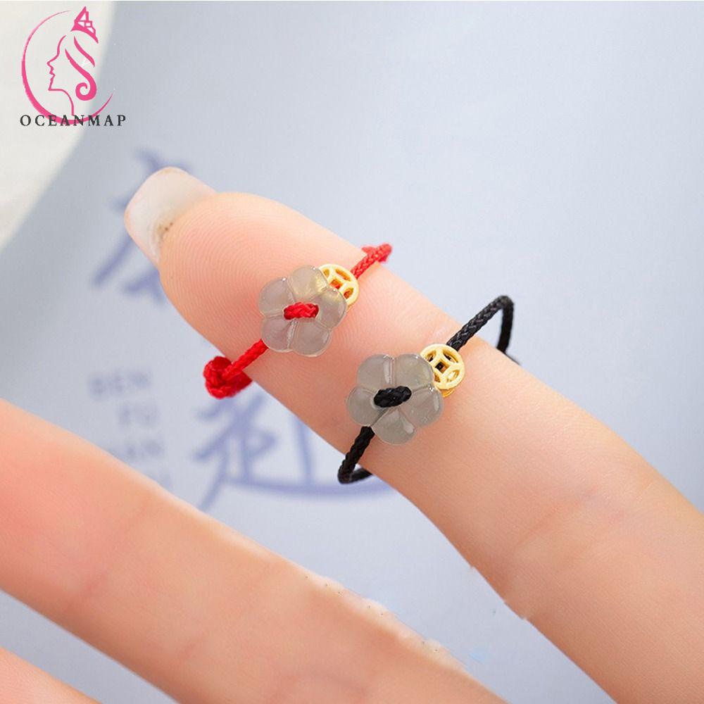 OCEANMAP Nhẫn Bện Dây Đính Đồng Xu Thời Trang Dành Cho Nữ