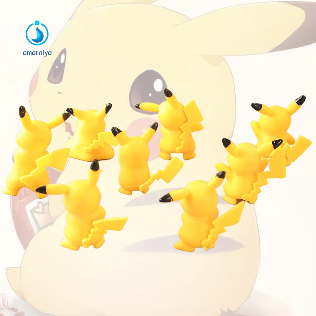(Shop Amart) Bộ 8 Mô Hình Pikachu Bằng Nhựa PVC