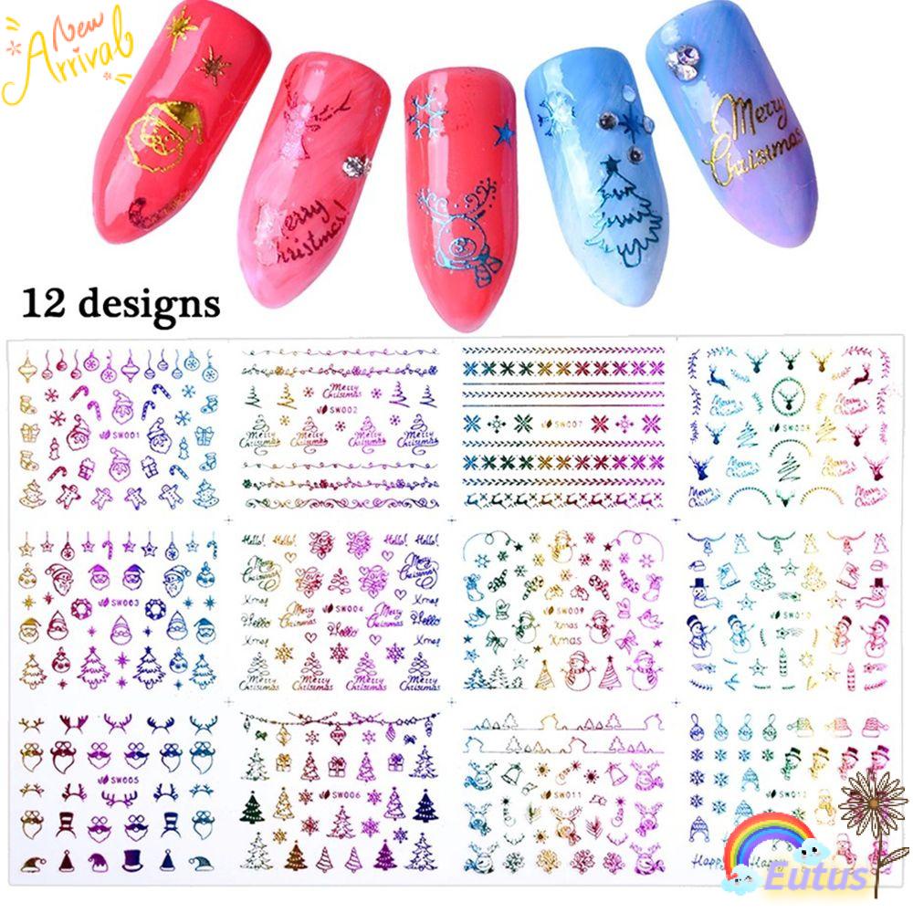 EUCA Sticker Dán Móng Hoạ Tiết Giáng Sinh