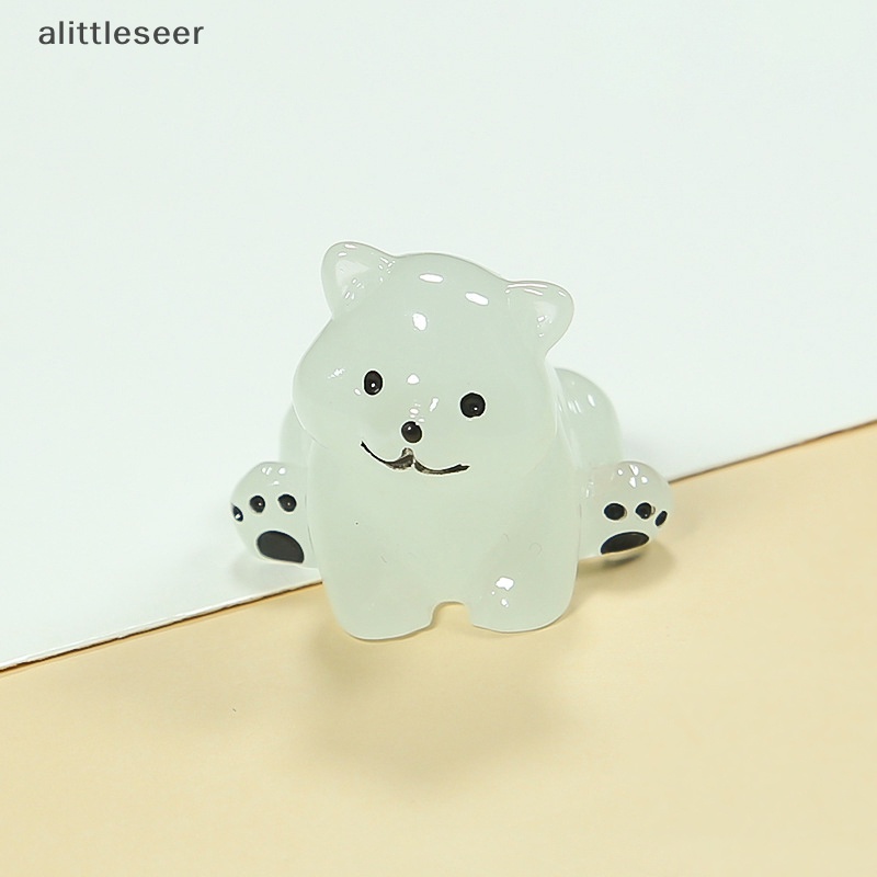 Set 2 Tượng Gấu Bắc Cực Mini Phát Sáng Dùng Trang Trí Tiểu Cảnh