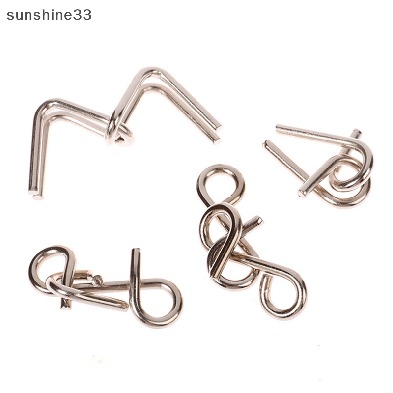 Bộ 8 Món Đồ Chơi Xếp Hình Kim Loại Phát Triển IQ Trí Tuệ Cho Người Lớn Và Trẻ Em