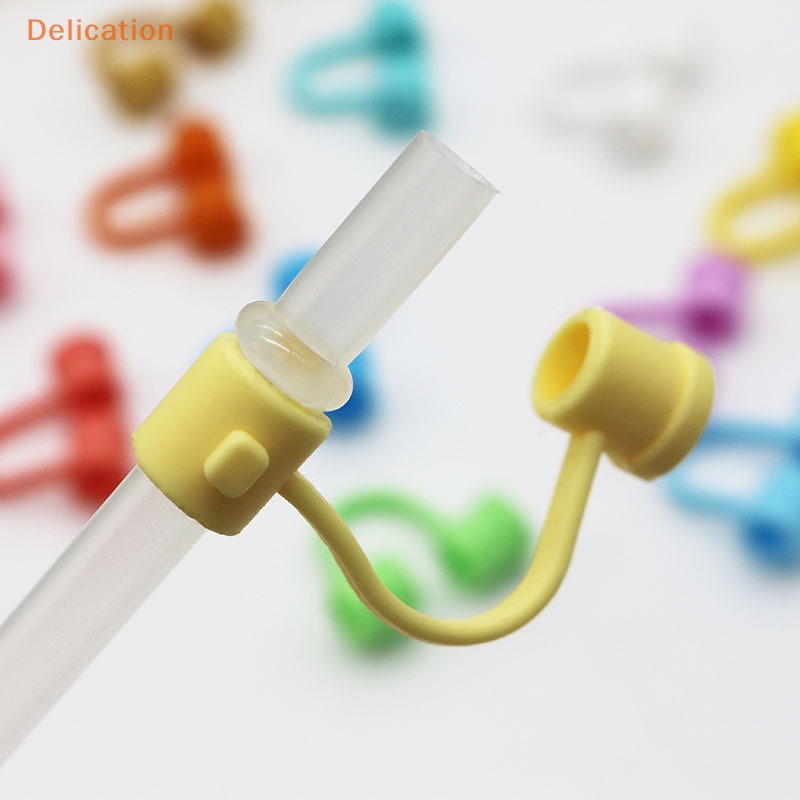 Set 10 Vỏ Bọc Ống Hút Bằng Silicone Chống Bụi Có Thể Tái Sử Dụng