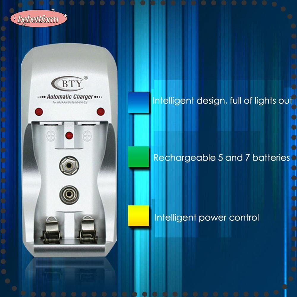 BEBETTERM Đế Sạc Pin AA / AAA 9V Ni-MH Có Đèn LED Báo Hiệu Thông Minh