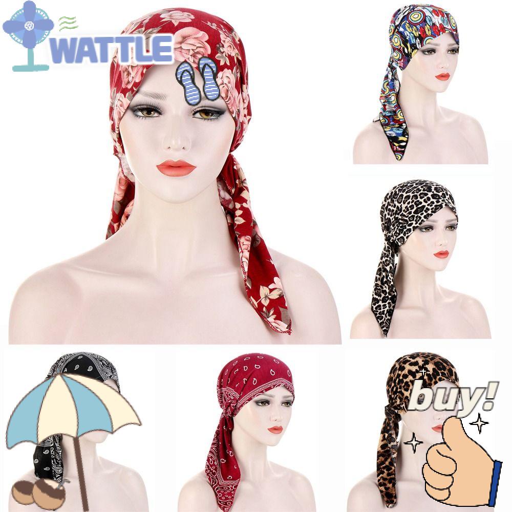 WTTLE Khăn Turban Mềm Mại In Họa Tiết Thời Trang Cho Nữ