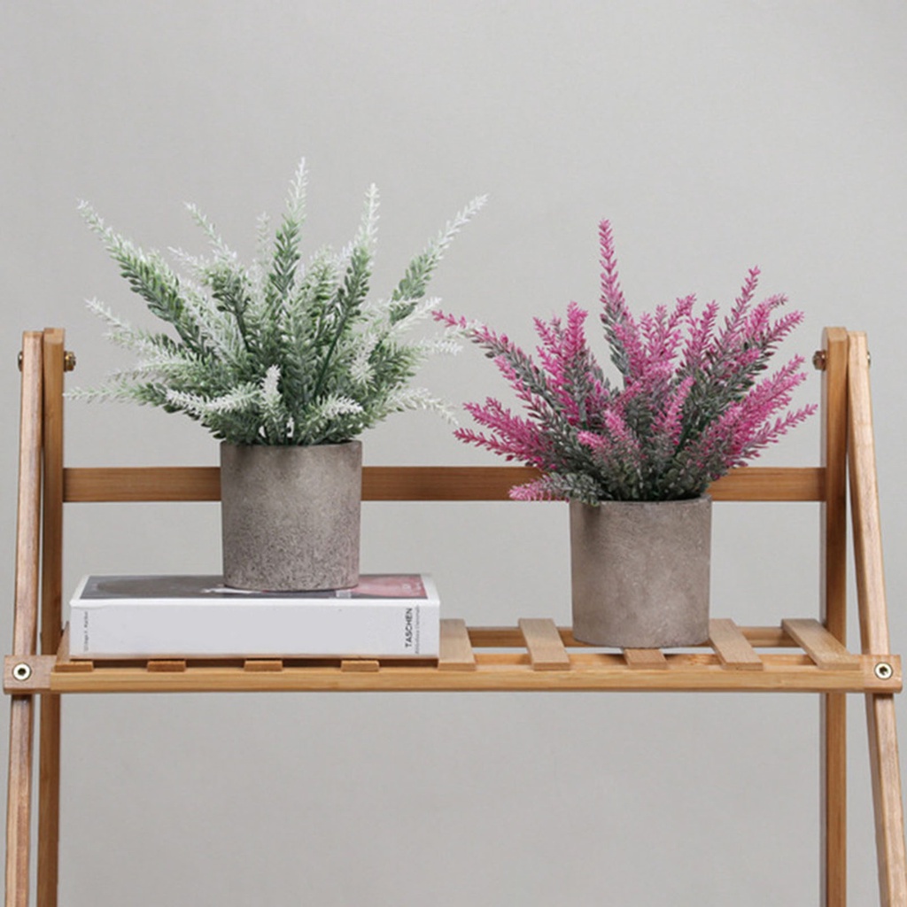 Chậu Cây Hoa Oải Hương Nhân Tạo Bằng Nhựa Trang Trí Ban Công