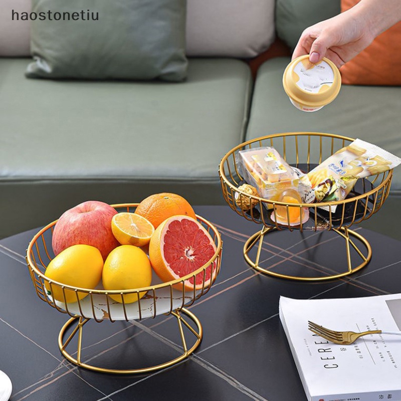 Ha Khay Đựng Trái Cây / Bánh Mì / Rau Củ Khung Kim Loại Chắc Chắn Cho Phòng Khách