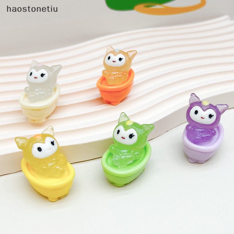 Bộ 2 Tượng Kuromi Mini Bằng Nhựa Resin Phát Sáng DIY Trang Trí Cho Bé