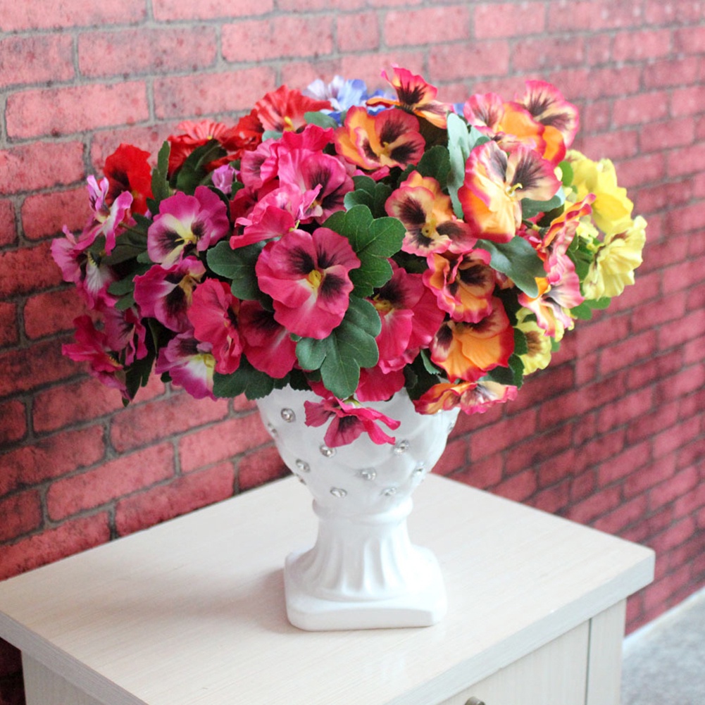 1 Nhánh Hoa Pansy Nhân Tạo Trang Trí Sân Khấu / Tiệc Cưới DIY