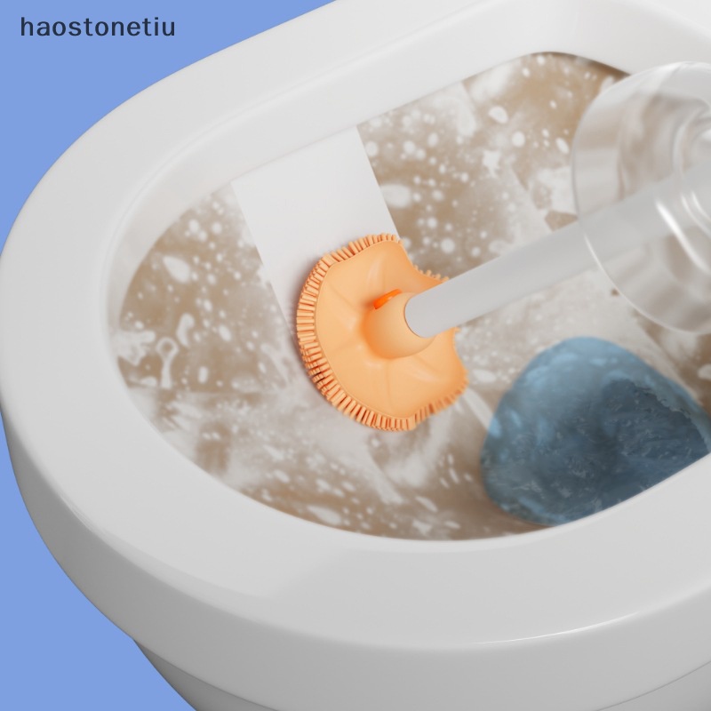 Bàn Chải Gel Mềm Hình Bạch Tuộc Vệ Sinh Toilet Kèm Nhíp Ẩn Tiện Dụng