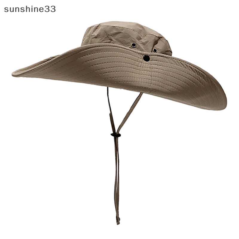 Mũ Cao Bồi Che Nắng Mùa Hè Có Dây Rút Màu Đen Cổ Điển Cho Nam Và Nữ