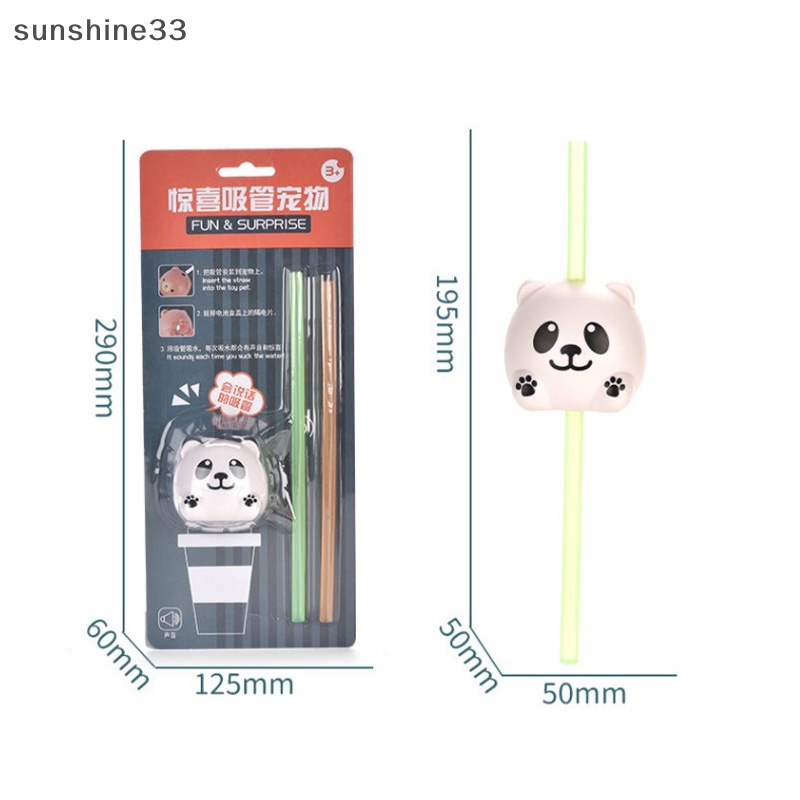 Su Nine Ống Hút Âm Thanh Hình Động Vật Dễ Thương Có Thể Tái Sử Dụng Cho Tiệc Trẻ Em n