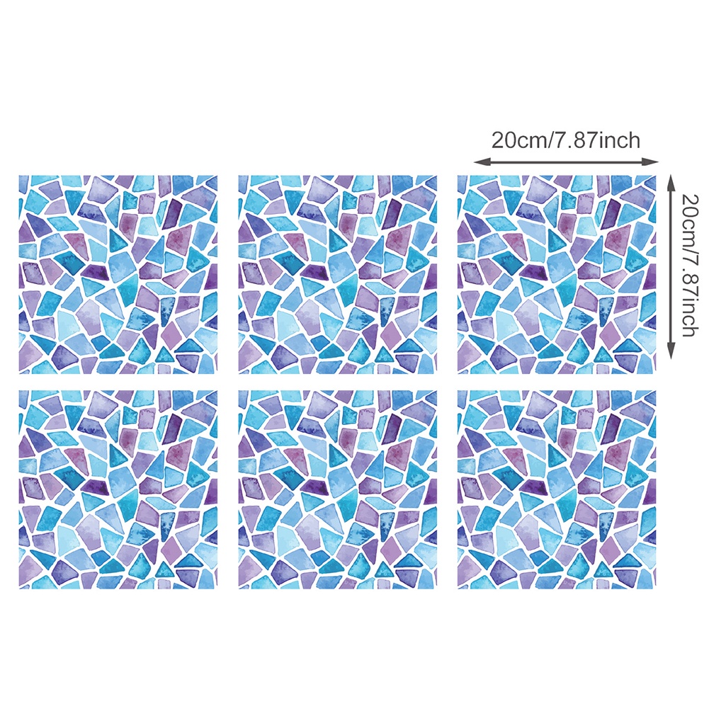 Set 6 Miếng Dán Tường Họa Tiết Hình Học Chống Thấm Nước Phong Cách Châu Âu