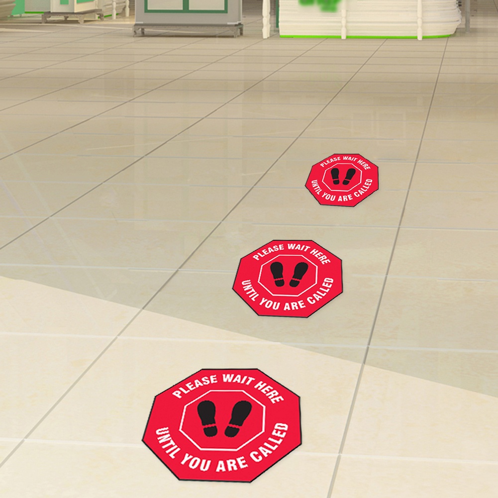 Set 5 Miếng Dán Sàn Nhắc Nhở Nhắc Nhở In Dấu Chân Làm Ơn Bàn Chân