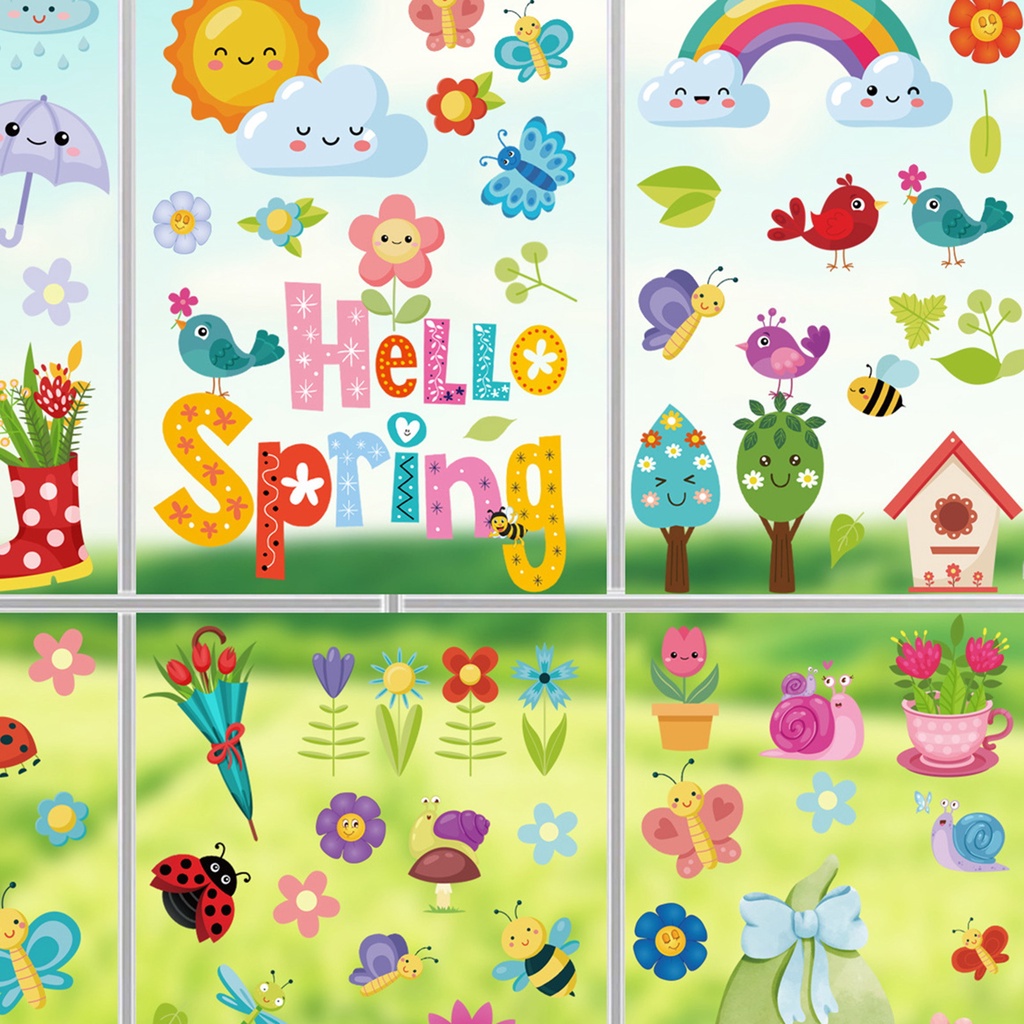 Bộ 9 Miếng Dán Tĩnh Điện Trang Trí Cửa Kính