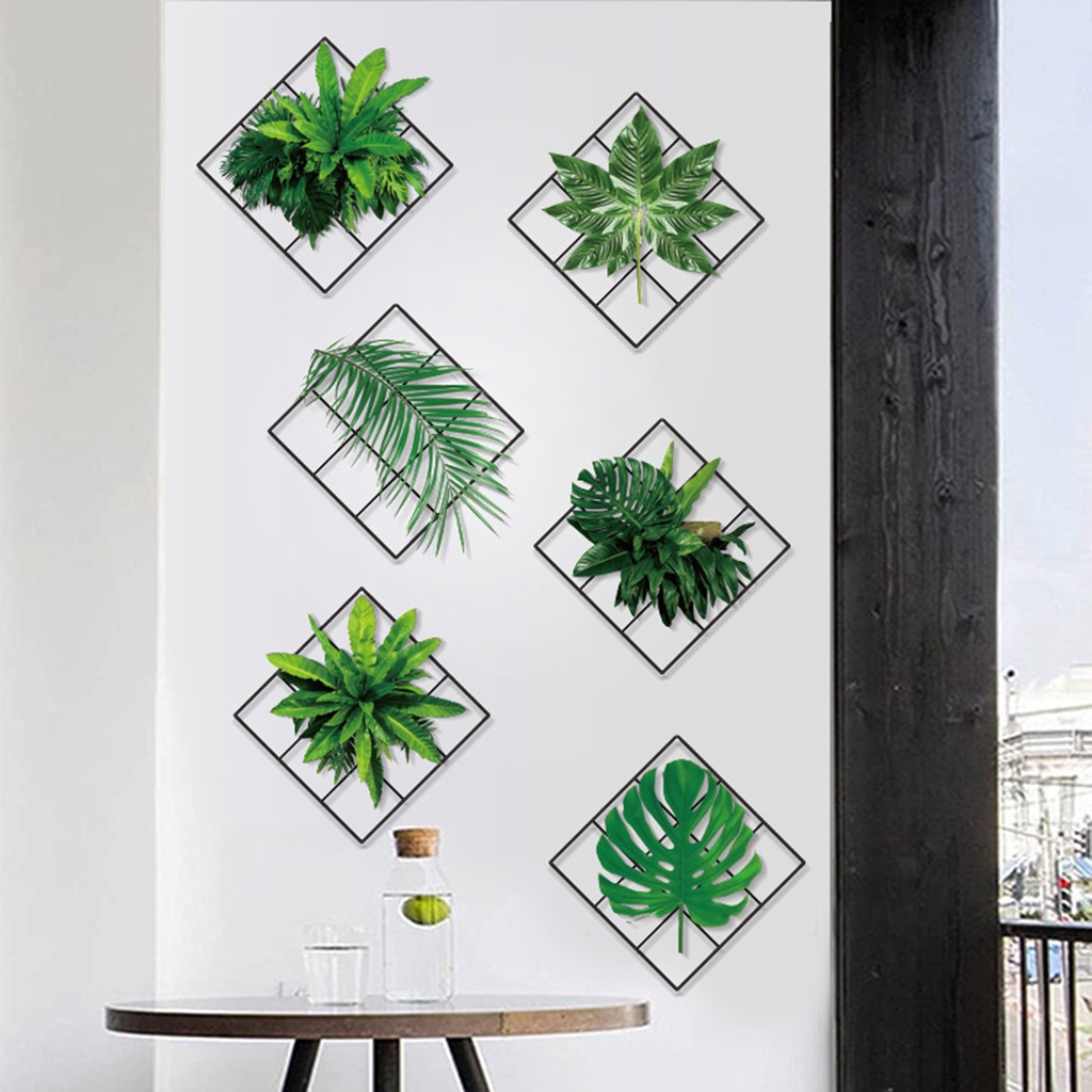 Set 2 Miếng Dán Tường Bằng PVC Hình Chậu Cây Xanh Nhỏ Tự Dính Có Thể Tháo Gỡ Trang Trí Nhà Cửa