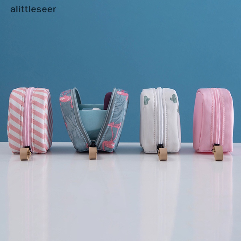 Er Túi Đựng Mỹ Phẩm / Đồ Trang Điểm Du Lịch Mini Màu Trơn Họa Tiết Hồng Hạc / Xương Rồng Đặc Biệt