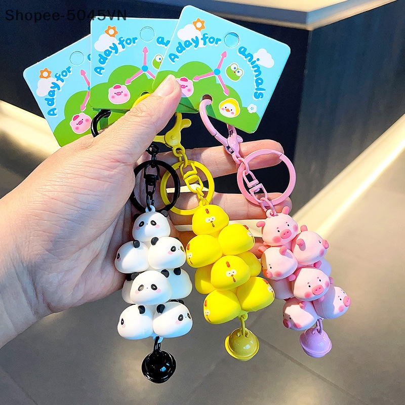 Móc Chìa Khóa Bằng PVC Hình Động Vật Hoạt Hình Dễ Thương