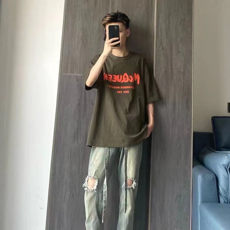 Áo Thun Tay Ngắn In Chữ Phong Cách Đường Phố Thời Trang Mùa Hè Cho Nam