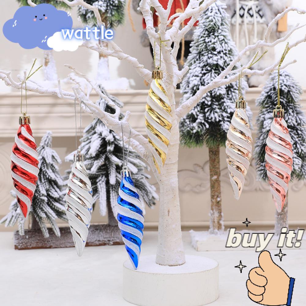 WATTLE Phụ Kiện Treo Trang Trí Cây Thông Giáng Sinh Bằng Nhựa
